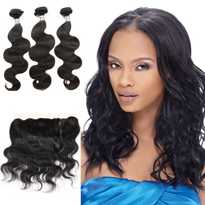 

Full 13x4 Ear To Ear Lace Frontal Closure With Bundles Brazilian Body Wave Hair Weave 3 Bundles With Lace Frontal Closure
