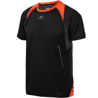 

PRO TOUCH Men&39s Running Sport Quick Dry T-Shirt Colored Shoulder Short Sleeve 246018 900-050 Black Orange L