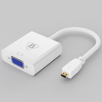 

BIAZE Micro HDMI to VGA converter adapter Micro HDMI to VGA conversion cable with audio power supply interface HD adapter PC version ZH7-PC