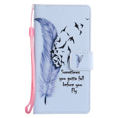 

Blue Feather Design Кожа PU откидной крышки Кошелек Карты Держатель чехол для SONY XZ