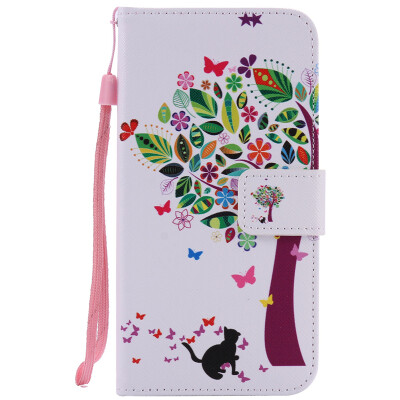 

Tree and Cat Design PU Leather Flip Cover Wallet Card Holder Case for LG NEXUS 5X