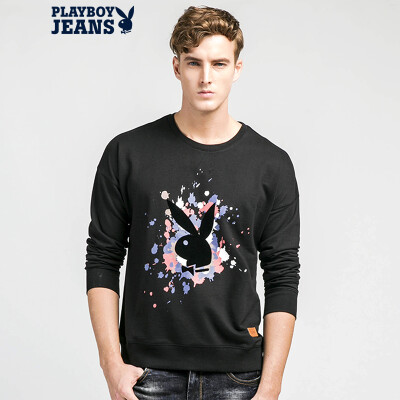 

Playboy PLAYBOYJEANS outdoor casual men's round neck sweater Korean male 53107007 gray