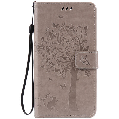 

Gray Tree Design PU Leather Flip Cover Wallet Card Holder Case for WIKO SLIDE 2