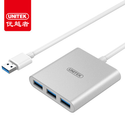 

(UNITEK) USB3.0 Splitter Высокоскоростной 4-портовый концентратор концентратора с 1,2-метровым расширением для ноутбуков Конвертер One-to-many-four-port All-aluminum Y-3043CSL