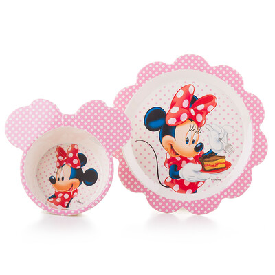 

Disney Disney Minnie children&39s dishes tableware two-piece creative fruit plate breakfast plate snack plate dish MK005