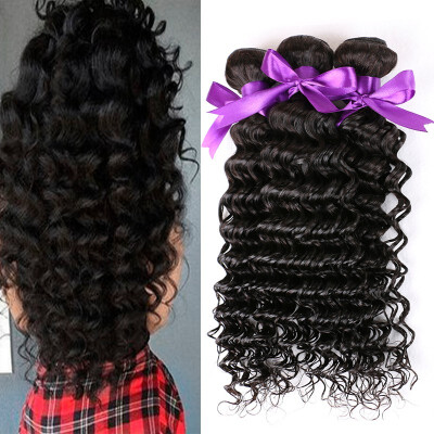 

Grace Length Hair Peruvian Deep Wave 3 Bundles Human Hair Peruvian Deep Curly Hair Bundles 8A Peruvian Virgin Hair Deep Wave Weave