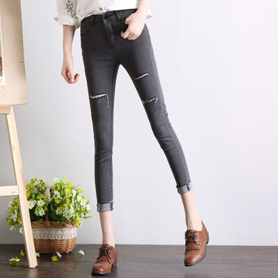 

CITYPLUS Arts & Crafts Grinding Edge Cut Pencil Pants 9pcs Pants Pants Jeans CWKN172463 Gray 28