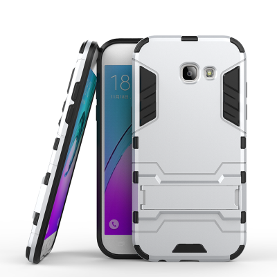 

Silver Slim Robot Armor Kickstand Shockproof Hard Rugged Rubber Back Case For SAMSUNG GALAXY A5 2017A520