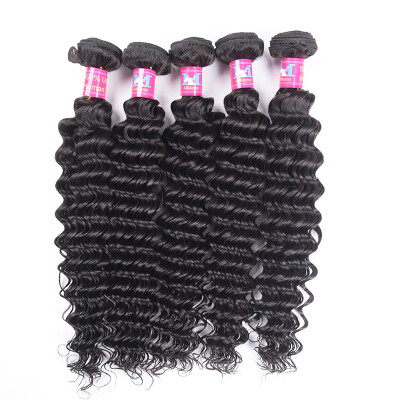 

8A Brazilian Virgin Hair Deep Wave 4 Bundles Deep Wave Brazilian Hair 100% Human Hair Extension Mink Brazilian Curly Virgin Hair