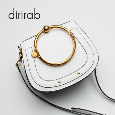 

Dirirab genuine leather women's shoulder bag round bag handbag small round bag cowhide diagonal package pig bag rivets fashion