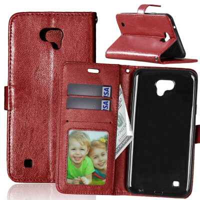 

Brown Style Classic Flip Cover with Stand Function and Credit Card Slot for LG X Cam K580Y