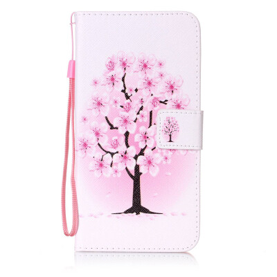 

Peach Blossom Design PU Leather Flip Cover Wallet Card Holder Case for Samsung Galaxy S6 Edge Plus/G9280