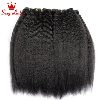 

5Pcs Yaki Straight Hair Peruvian Virgin Hair Bundles Kinky Straight Hair Weave Peruvian Coarse Light Yaki Human Hair Extensions