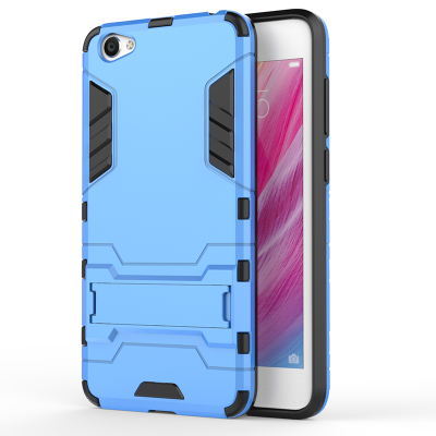 

Blue Slim Robot Armor Kickstand Shockproof Hard Rugged Rubber Back Case For VIVO Y55