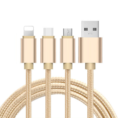 

Huayi car charger line rose gold three-in-one charging line type-c Apple Andrews for the millet phone modified for