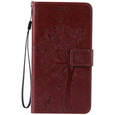 

Brown Tree Design PU Leather Flip Cover Wallet Card Holder Case for LG V10