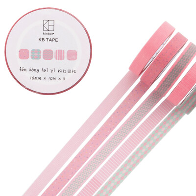 

Kinbor hand and paper tape 5 pack 10mm * 10m hand stationed tape tape / pink memories DTB64045