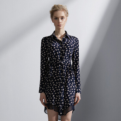 

Marc Rebecca (Marc Rebecca) temperament silk silk large size was thin silk silk dress 72008E possession of blue color L code