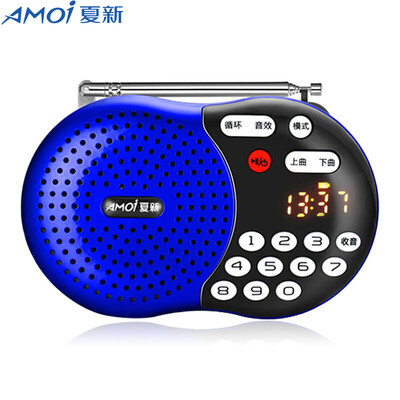 

Amoi x400 Card Speaker Portable Elderly Radio Square Dance Sound Outdoors Outdoor mp3 Музыкальный проигрыватель Аудио спикер (синий)