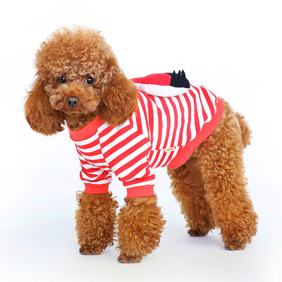 

Huapeng Pet (hoopet) dog clothes spring and autumn than the bear Teddy puppies puppies feet transfiguration striped shirt blue and white S