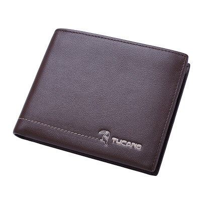 

Woodpecker (TUCANO) short paragraph men's wallet first layer of leather simple casual wallets WAA2243A-89C1 light brown