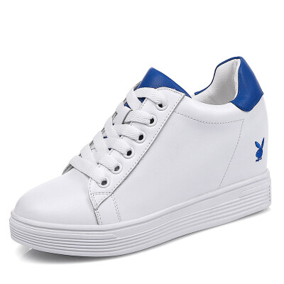 

Playboy (PLAYBOY) within the increase in the small white shoes female belt Bakery at the end of white shoes Korean casual shoes students wild L131710051 white blue 36 yards