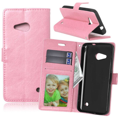 

Pink Style Classic Flip Cover with Stand Function and Credit Card Slot for Microsoft Lumia 550