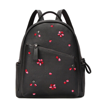 

Excellent ha howru fashion embroidery shoulder bag backpack trend double zipper female bag 6EL05015 pink