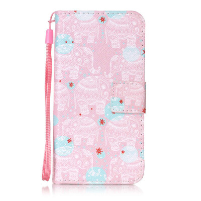 

Pink Elephant Design PU Leather Flip Cover Wallet Card Holder Case for Huawei Y3 II