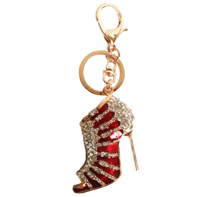 

MyMei Crystal Diamante Rhinestone Shoe High Heel Charm Bag Pendant Key Ring Chain Gift