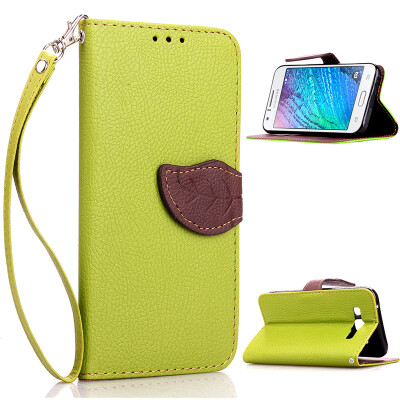 

Green Design PU Leather Flip Cover Wallet Card Holder Case for Samsung Galaxy J1