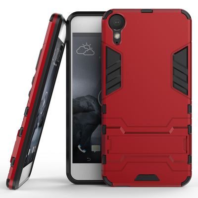 

Red Slim Robot Armor Kickstand Shockproof Hard Rugged Rubber Back Case For HTC Desire 10