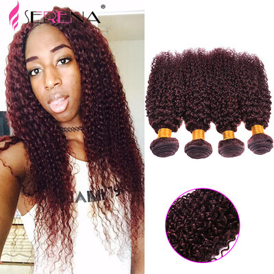 

7a Uprocessed Burgundy Weave Brazilian Kinky Curly Virgin Hair 8 Inch Wine Red 99j Hair Weft Curly Weave Human Hair Products