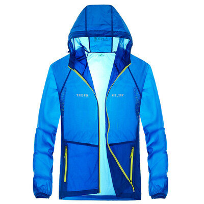 

Battlefield jeep skin clothing outdoor windbreaker men and women light breathable sun clothing couple models skin windbreaker 17019Z99015B moon blue M