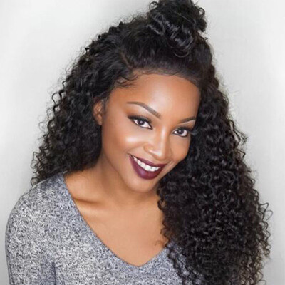 

8A lace front human hair curly wigs for black women glueless lace front wig kinky curly brazilian virgin hair wig with baby hair