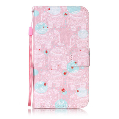 

Pink Elephant Design PU Leather Flip Cover Wallet Card Holder Case for HTC Desire 626