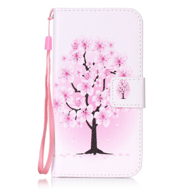 

Peach Blossom Design PU Leather Flip Cover Wallet Card Holder Case for Samsung Galaxy S6/G9200