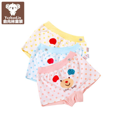 

Yu Zhaolin children's cotton underwear in the large child angle angle pants 3 loaded YH56T080000 wave point ear bear color 140