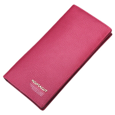 

Monster (MONTAGUT) female wallet long two fold Korean version of the tide leather soft leather leather wallet simple buckle multi-card wallet R2222907021 rose