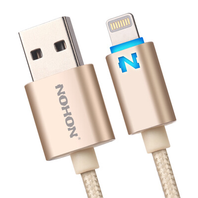 

Nox Big N breathing light Apple 876 data cable 1 meter gold mobile phone charger line power cord iPhone5 6s 7 Plus 8 X new iPad Air Mini