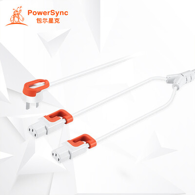 

(PowerSync) MPCPTW9020 компьютерный шнур питания компьютера двухцветный антипроворот 90 градусов три штепселя на 180 градусов хвост под-два слова с оранжевым 2 метра