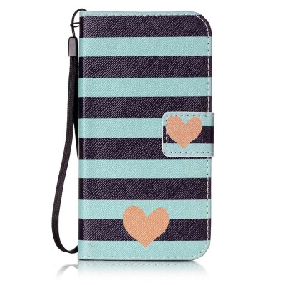 

Blue Stripes Design PU Leather Flip Cover Wallet Card Holder Case for Samsung Galaxy S6/G9200