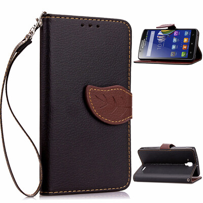 

Black Design PU Leather Flip Cover Wallet Card Holder Case for Lenovo A536