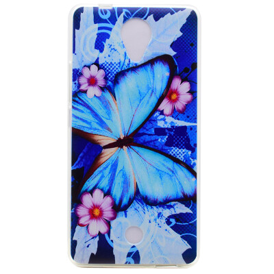 

Blue butterfly Pattern Soft Thin TPU Rubber Silicone Gel Case Cover for Wiko U Feel