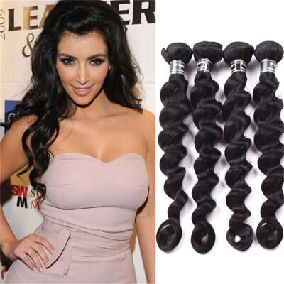 

Amazing Star Loose Wave Bundles Human Hair Virgin Indian Hair 4 Bundles Loose Wave Bundle Deals Mink Luster Natural Color