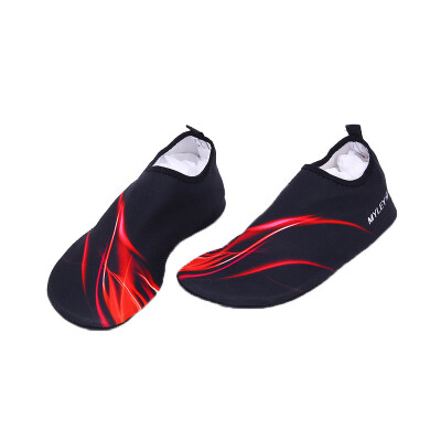 

Pancini snorkel shoes diving equipment snorkeling Sambo sandals shoes men&women barefoot skin soft shoes non-slip wading supplies Lycra flexible surface flame red  code suitable for 36-37
