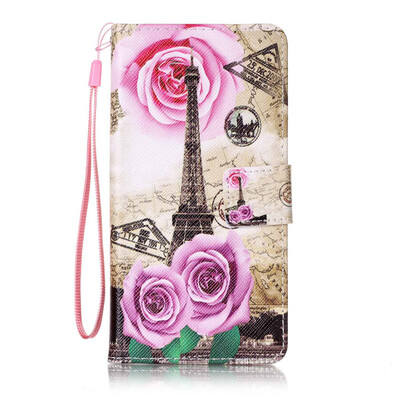 

Flower Tower Design PU Leather Flip Cover Wallet Card Holder Case for LG K8