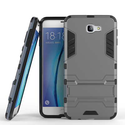 

Gray Slim Robot Armor Kickstand Shockproof Hard Rugged Rubber Back Case For Samsung Galaxy On7 2016J7 Prime