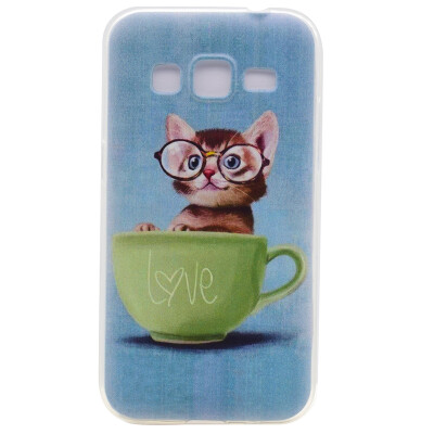 

Glasses cat Pattern Soft Thin TPU Rubber Silicone Gel Case Cover for Samsung GALAXY J3