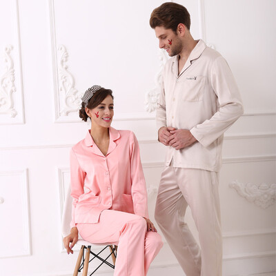 

Playboy 4807 Couple Pajamas Men&39s Silk Home Men&39s Cardigan Cardigan Long Sleeve Men&39s Pajamas Set Apricot XL